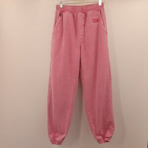 Crazy Shirts Hawaii Denim Joggers Women's S Pink Cranberry Dyed Elastic Waist